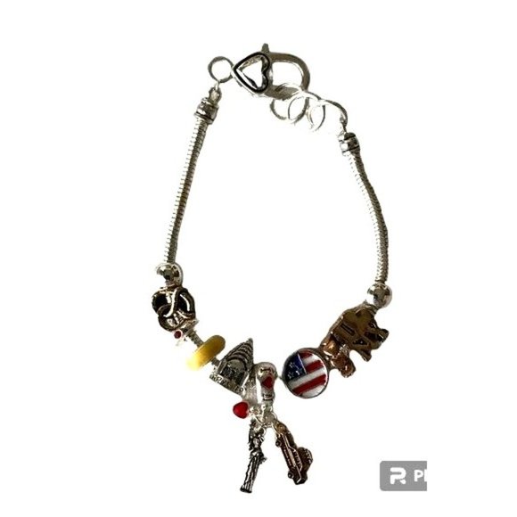 New York Charm Bracelet I Love NY Taxi Heart Statue of Liberty New Big A… - Picture 10 of 12